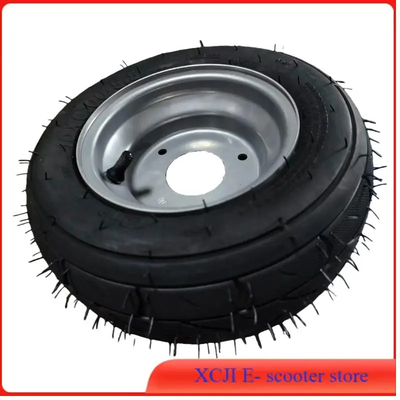 

10x6.00-5.5 Vacuum Tire Belt 3-Hole Iron White Wheel Anti Blowout Tire Set for Agricultural Machinery Lawn Vehicles