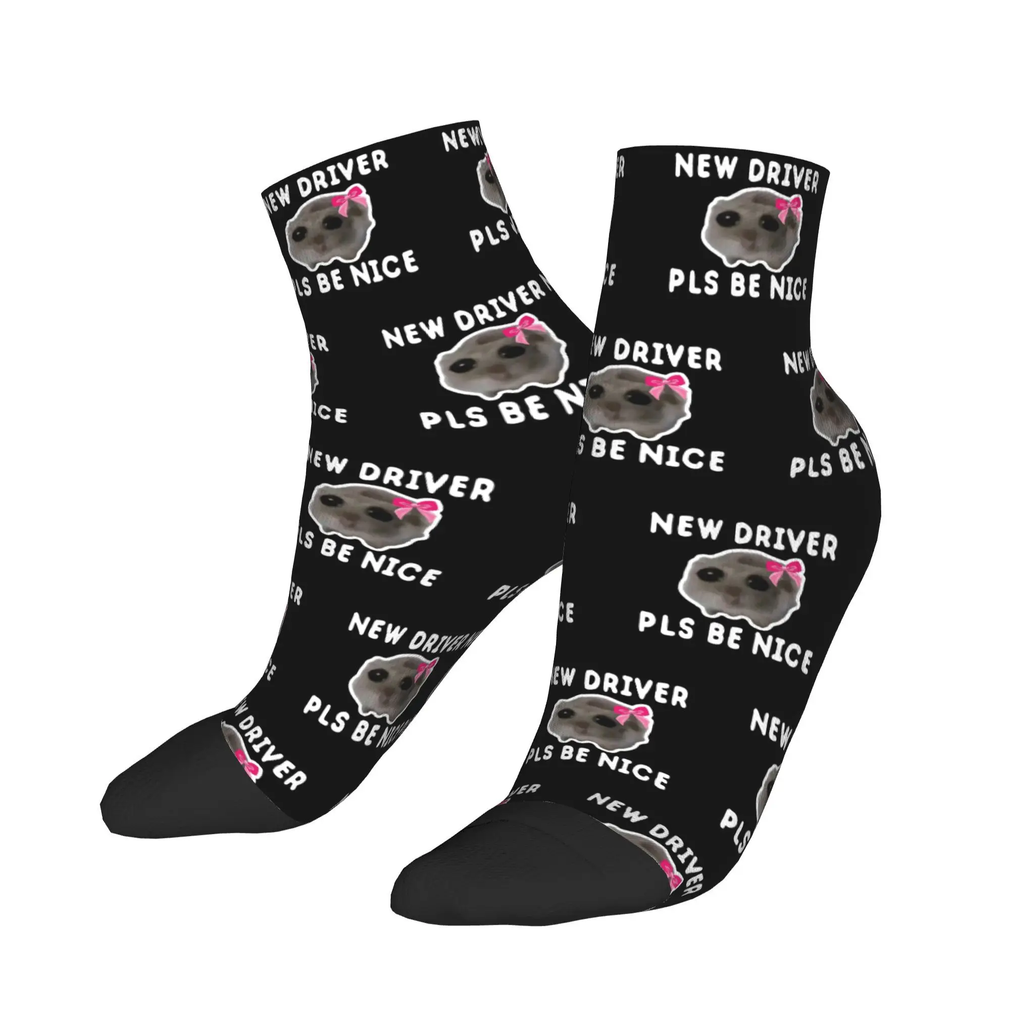 

Sad Hamster Driver Socks Men's Women's Funny Happy Funny Meme Socks Harajuku Spring Summer Autumn Winter BoatStockings Gifts