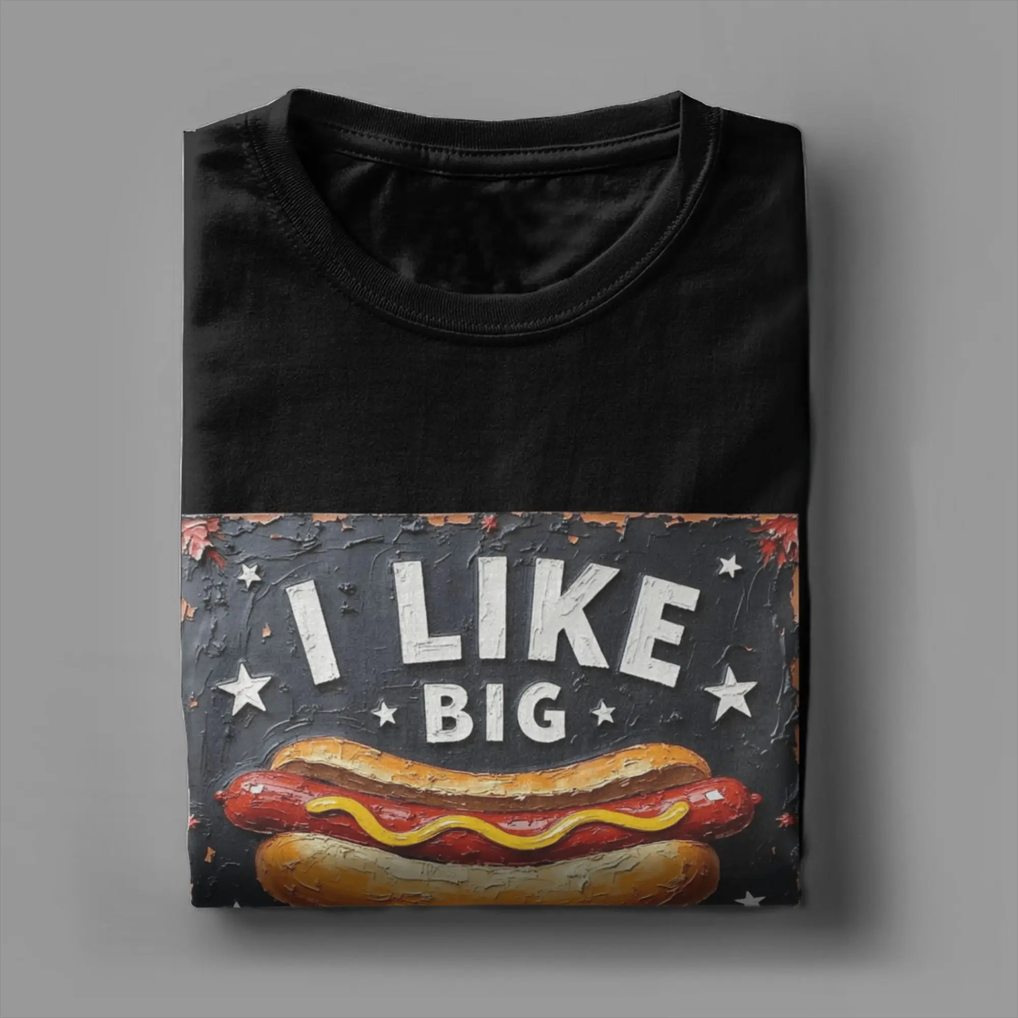 Sausage HOT DOG I Like Big Wieners T-Shirt Summer  Leisure T-Shirts Men Pure Cotton O-Neck Tees Short-Sleeve Vintage Tshirt