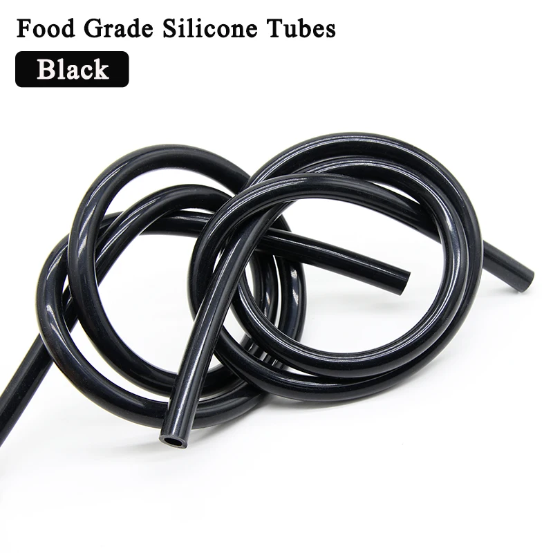 

1~10M Black Food Grade Silicone Tube Rubber Hose ID0.5~32mm Flexible Aquarium Air Irrigation Pipes Water Connector Garden Hoses