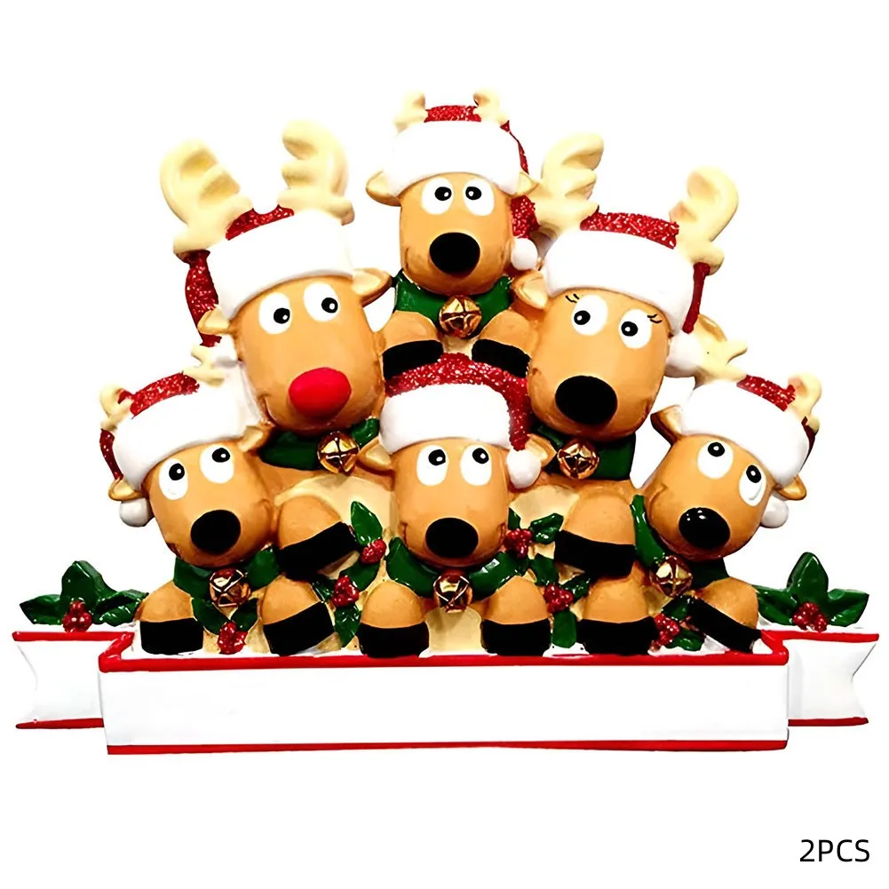 

Personalised Christmas Bauble Decor Family Elk Reindeer Family Christmas Decorations Diner Table Novelty Decor Supplies