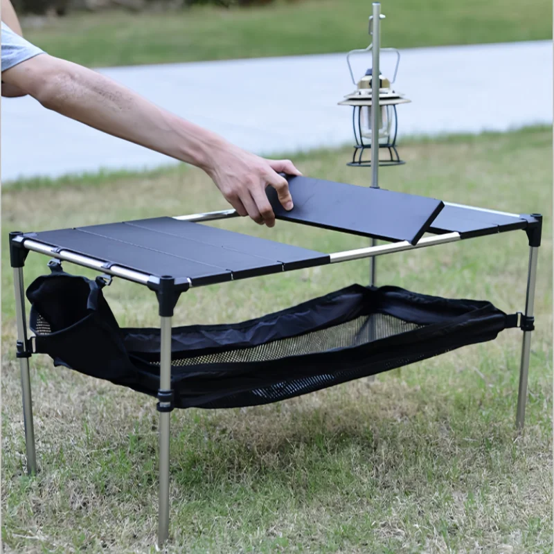 Outdoor Folding Picnic Table Aluminum Alloy IGT Tactical Table Lightweight Detachable Storage Desk Camping Hiking Equipment