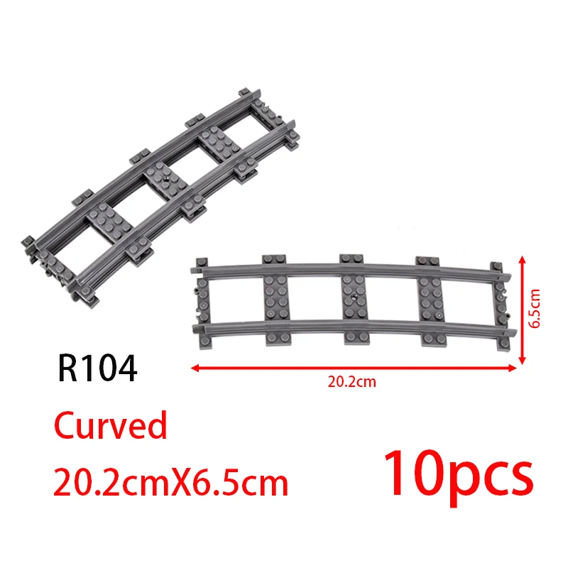 MOC Stad Baksteen Schakelaar Cross Gevorkte Gebogen Rails Bouwsteen Trein Rail Curve Tracks R56 R72 R88 R104 Creatieve DIY Speelgoed