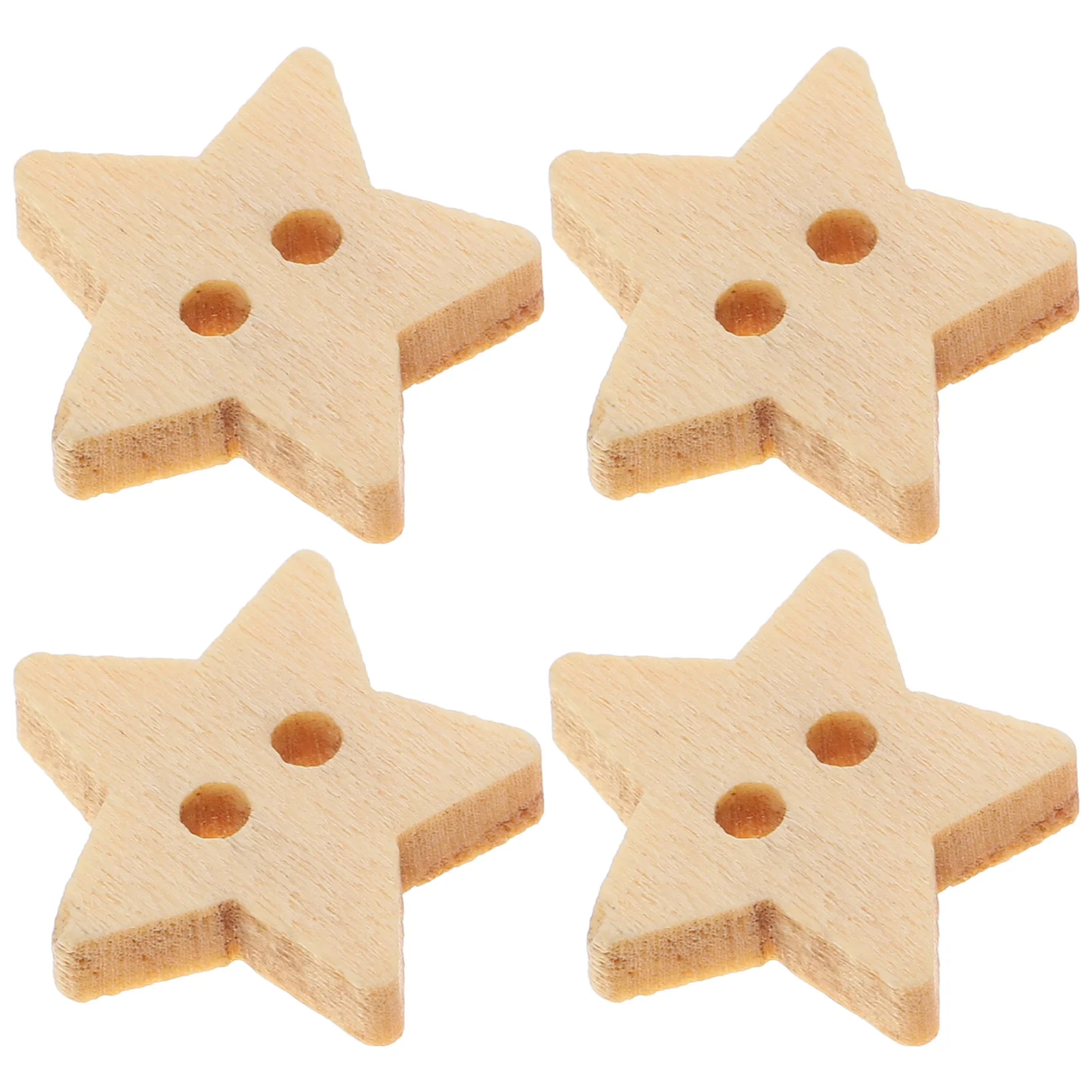

200 Pcs/pack Scrapbooking Fancy Rustic Craft Buttons Star for Sewing Wooden Stars Crafts