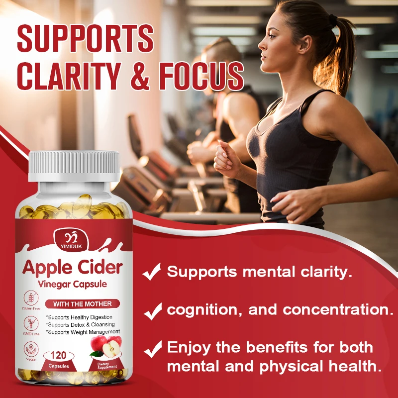 Apple Cider Vinegar Capsules with The Mother - Help Improve Energy, Immunity, Digestion & Metabolism - Powerful Cleanser & Detox