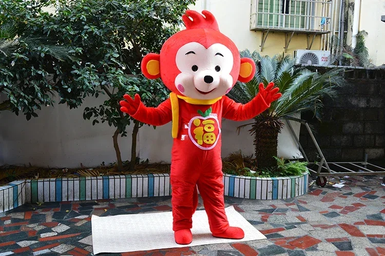 

Christmas Lovely Red Monkey Mascot Costume Cartoon Mascot Costumes For Adult Unisex Halloween Christmas Part