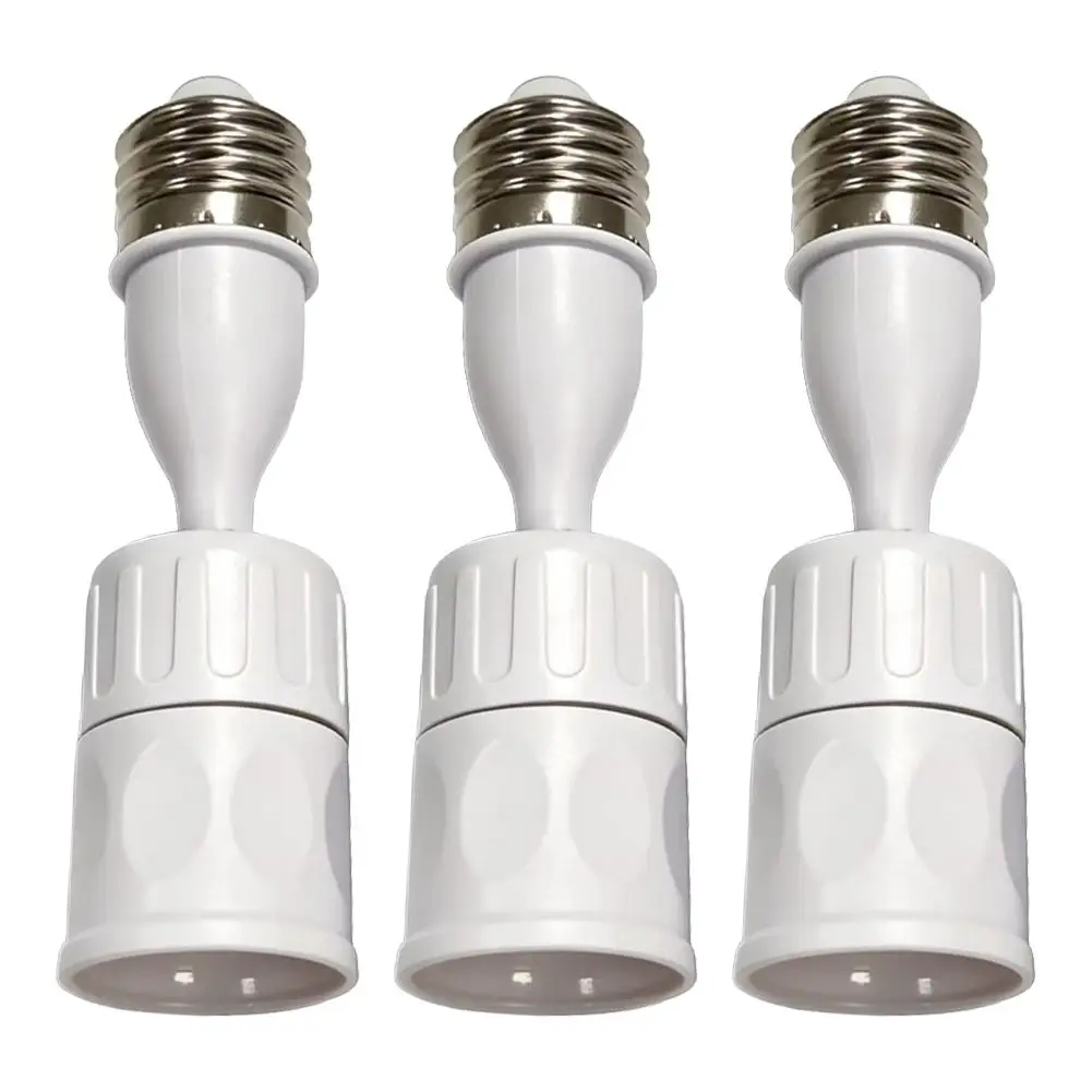 E27 to E27 Flexible Light Socket Extension Adapter 360 Degree Rotatable Extension Base Converter Anti-Burning Lamp Holder
