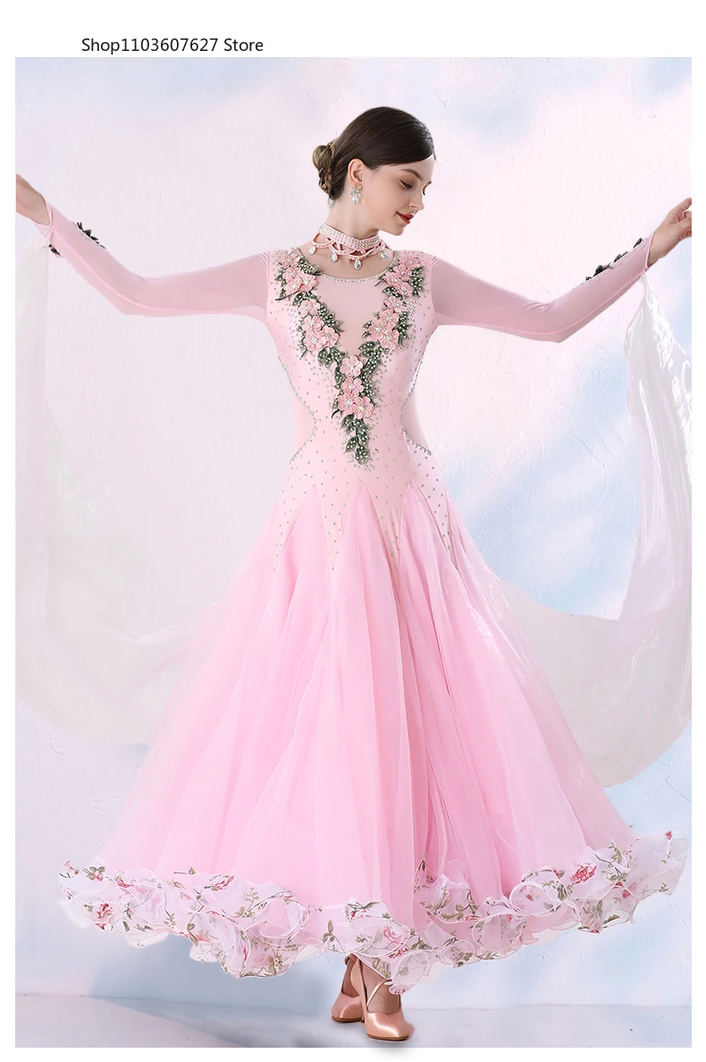 Vestido de baile moderno para baile de salón, traje de competición profesional, vestido de baile avanzado de Vals, traje de actuación