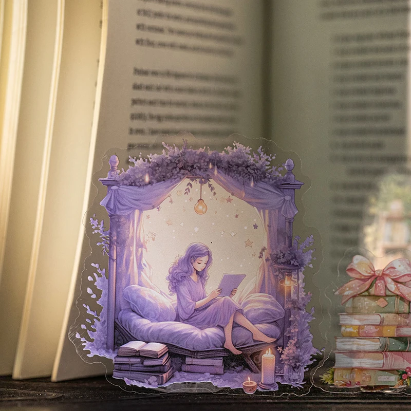 Card Lover 30 Pcs [Quiet Night Reading Series] Read The Scenery Handbook  Stickers PET Sticker Paper Material Scrapbook Kit