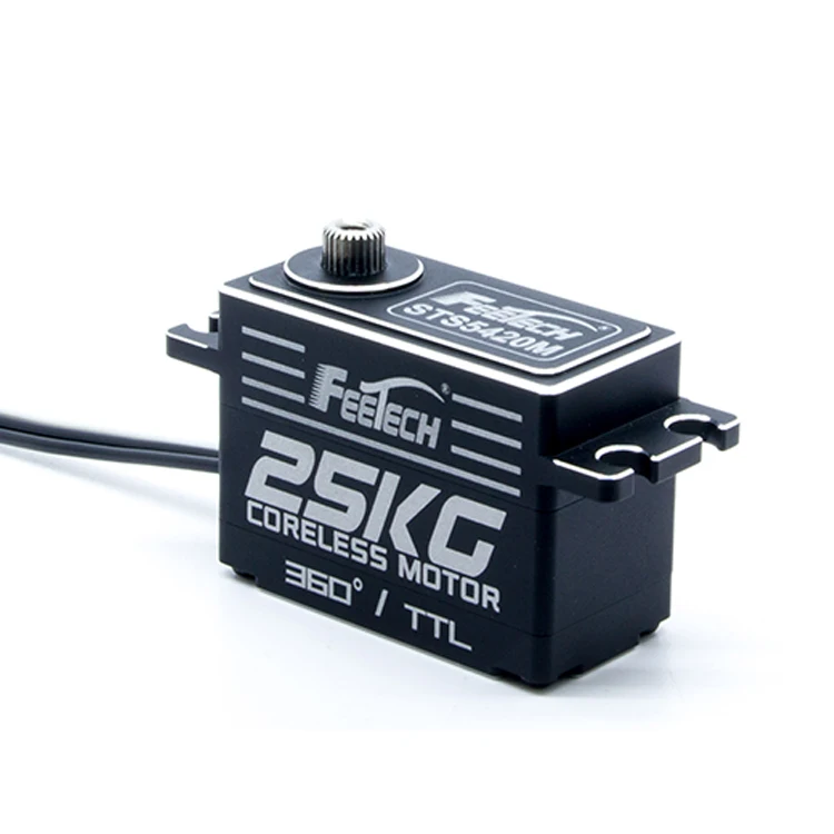 High-Speed 360-degree Industrial Robot Servo 7.4V 25KG 0.1s Low Profile Smart Home AI with Connector and 6mm Motors"