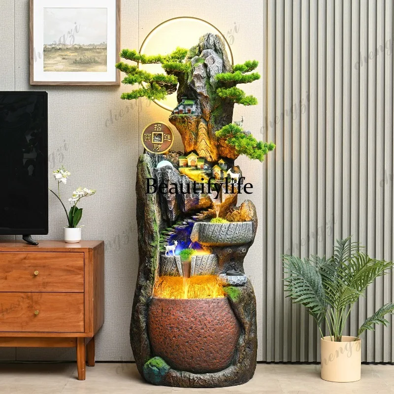 Rockery flowing water fountain circulating water making money feng shui wheel floor ornament water feature opening gift
