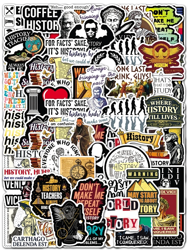 50pc Cartoon Funny History Cute Graffiti Stickers Suitcase Laptop Skateboard Personalized Stickers