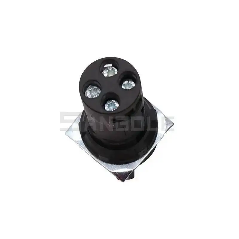 5pcs Knob Rotary Switch Plastic Latching Round XB7-ED33 Handle Control Button Three positions Self-locking 22MM Black