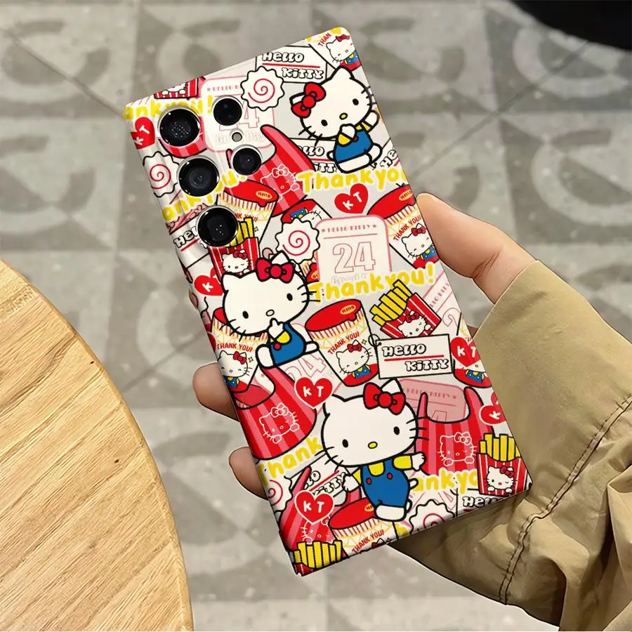 Чехол для Samsung Galaxy S22 Note 20 S21 S25 Ultra S20 S24 Plus S23 FE S24+ S25+ Жесткий чехол для телефона с милым рисунком «Hello Kitty»