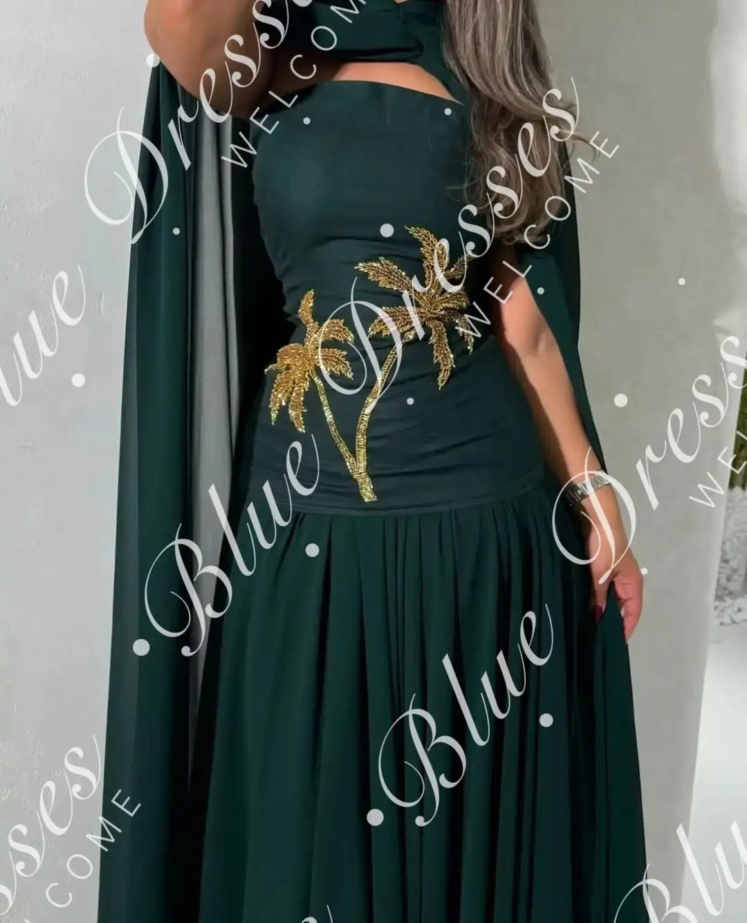 Customized Sleeveless Prom Dresses Strapless Floor Length Beadings Pleated Party Dresses Evening Dresses