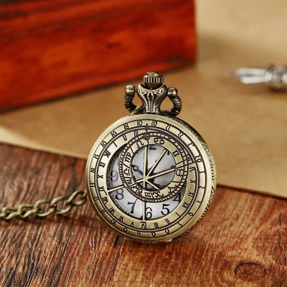 Vintage Hollow Pocket Watch Quartz Pocket Watch Chain Gift for Men and Women Holiday Gift 2023