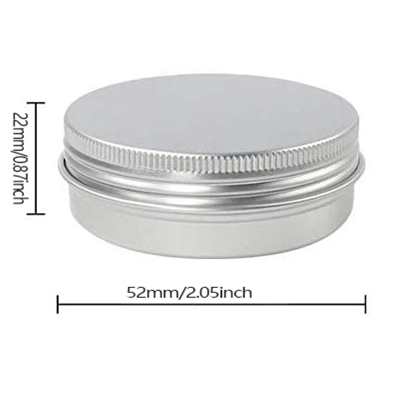 48 Pcs 1 Oz Tins Silver Aluminum Tins Cans Screw Top Round Aluminum Tins Cans With Screw Lid Screw Lid Containers