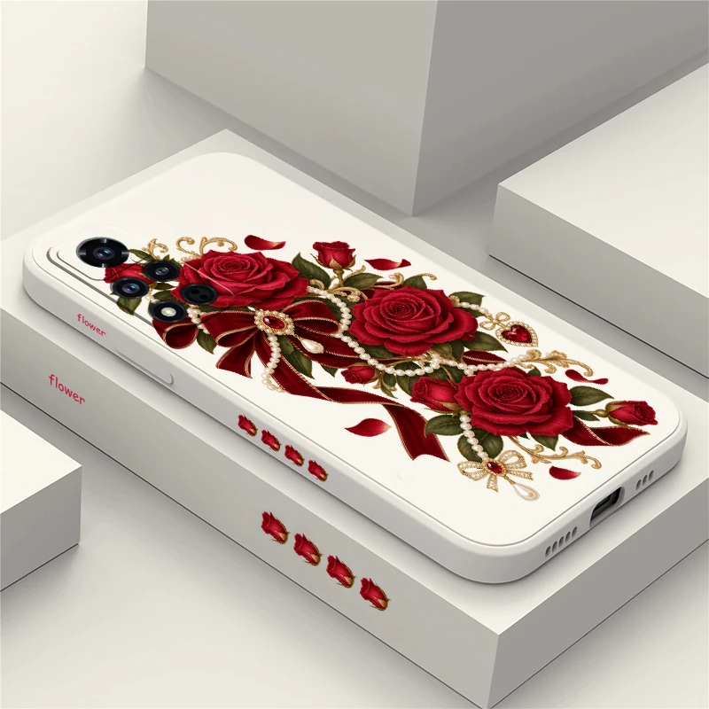 Coque de luxe à motif floral pour Honor Magic 7, 5, 6 Lite, Play 60, 50 Plus, 10A, 8T, 3, en silicone souple, résistante aux chocs et offrant une protection complète.