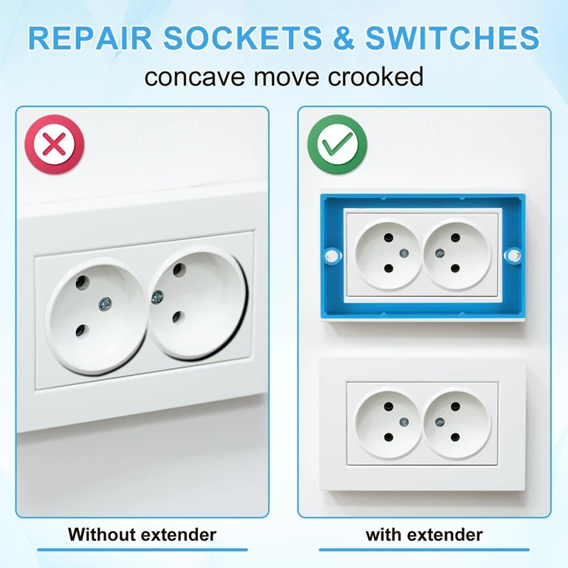 LICG-5-Pack Prolunghe per scatola di presa per presa singola da 1/2 pollice - Prolunga per presa elettrica per interruttori di presa elettrica