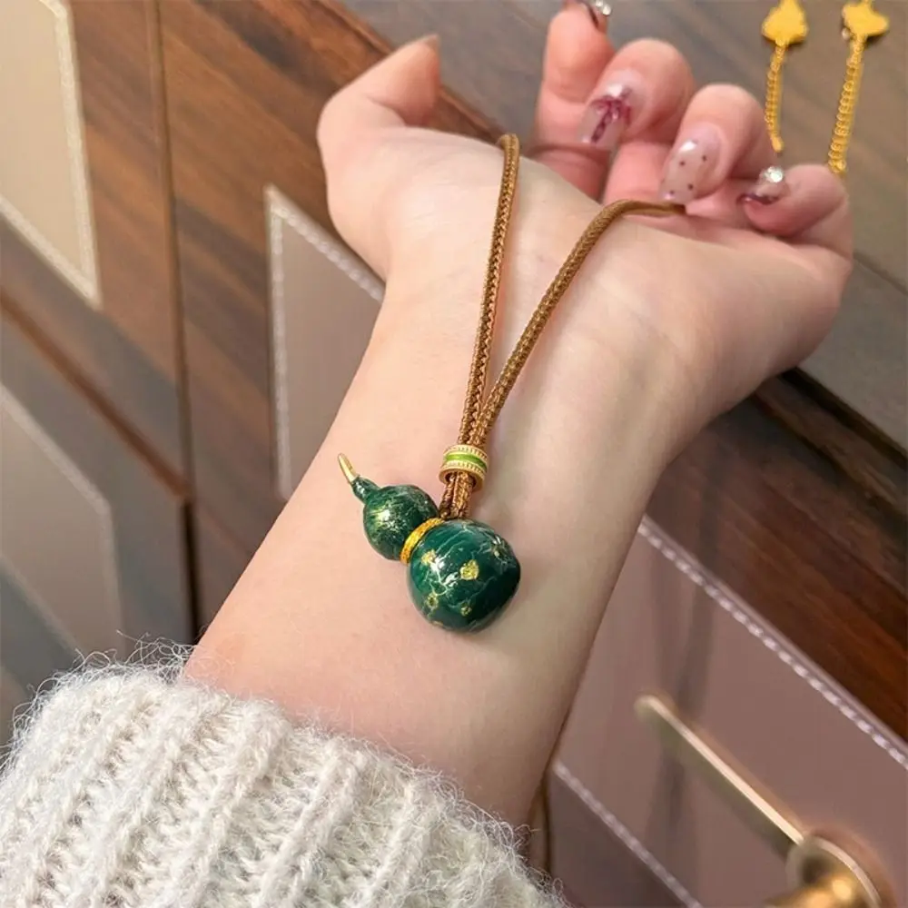 

Unique Enamel Calabash Pendant Necklace Geometric Bohemian Boho Style Jewelry Ethnic Adjustable Adjust Rope Chain Daily