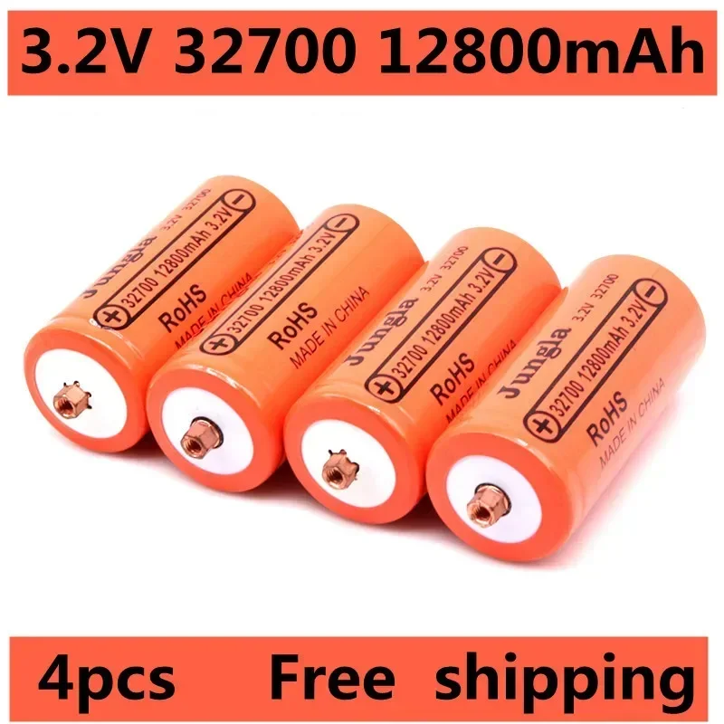 4PCS 100% Original 32700 12800mAh 3.2V lifepo4 Rechargeable Battery Professional Lithium Iron Phosphate Power Battery with screw