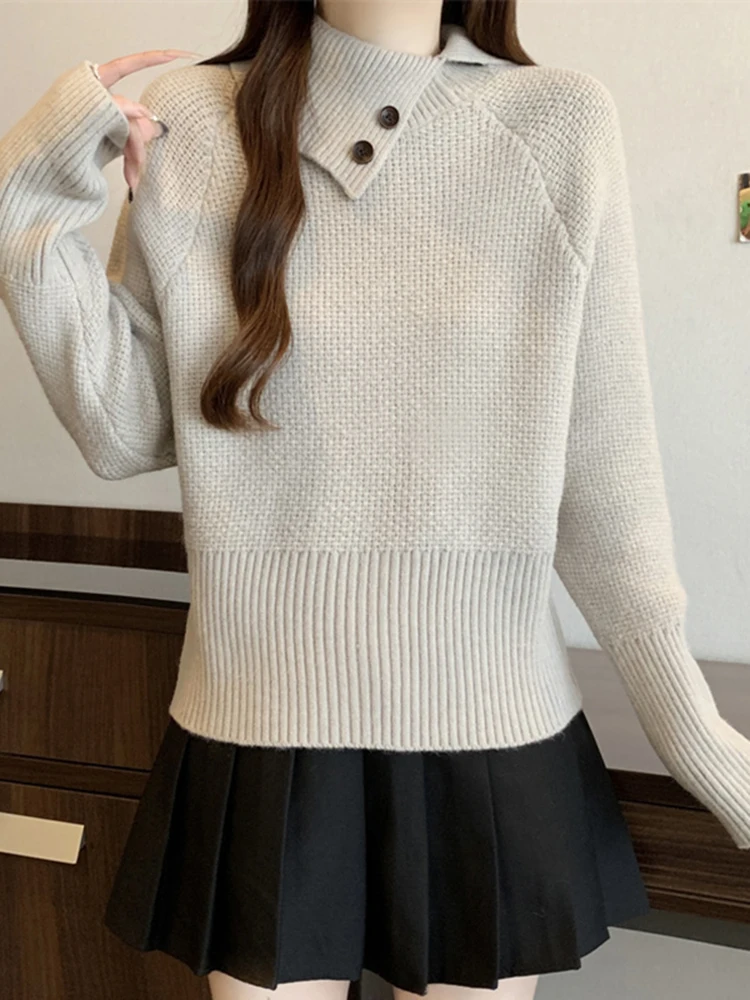 

Женская трикотажная кофта больших размеров для осени и зимы, модная, стройнящая, длинная, с асимметричным воротником, повседневная, для ношения под одеждой