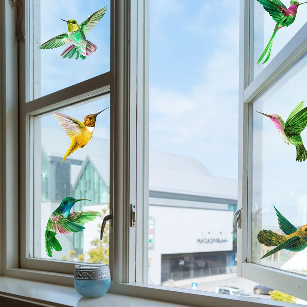 Glueless Removable Window Cling Stickers Decorative PVC Static Cling Decals Privacy Film Alert Bird Anti Collision Window Decal