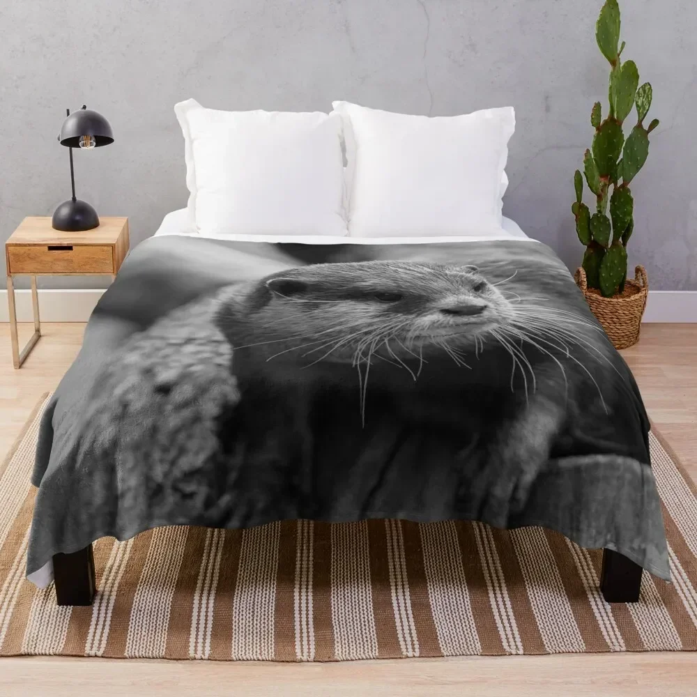 

Otter Whiskers Throw Blanket warm for winter bed plaid funny gift Comforter Blankets