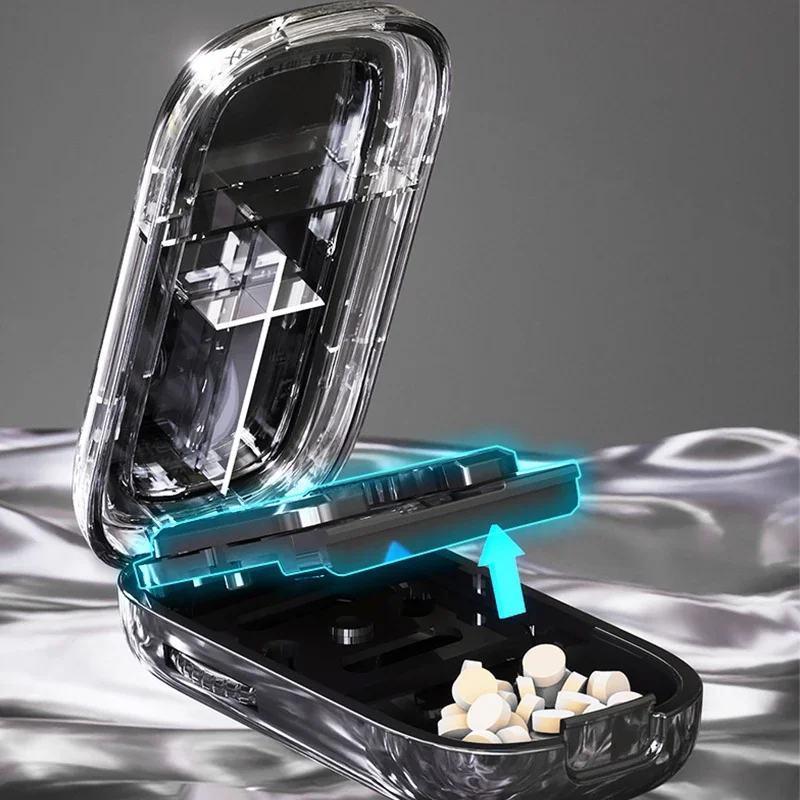 ‌Pill Cutter Pill Splitter 1/4 Tablet Cutter Portable Medicine Box Compact Pill Divider Tool for Home Travel