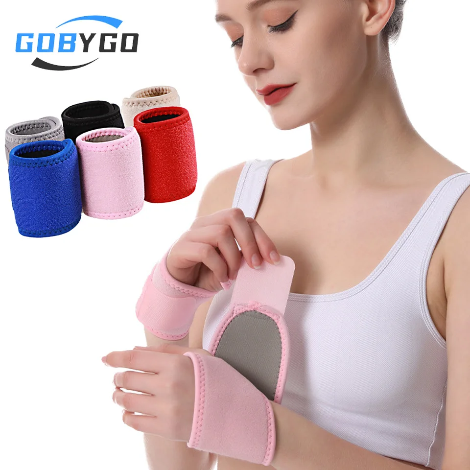 GOBYGO 1Pcs Wrist Support Sport Fitness Wristband Training Safety Hand Bands Sprain Gym Wrist Thumb Support Straps Wraps Bandage