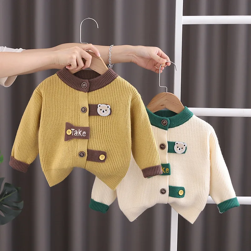 

Kids Sweater Children Knitted Clothes Boys Girls Wool Outwear Tops Fashion Baby Brother Sister Mathcing Clothes Cardigan GY09031