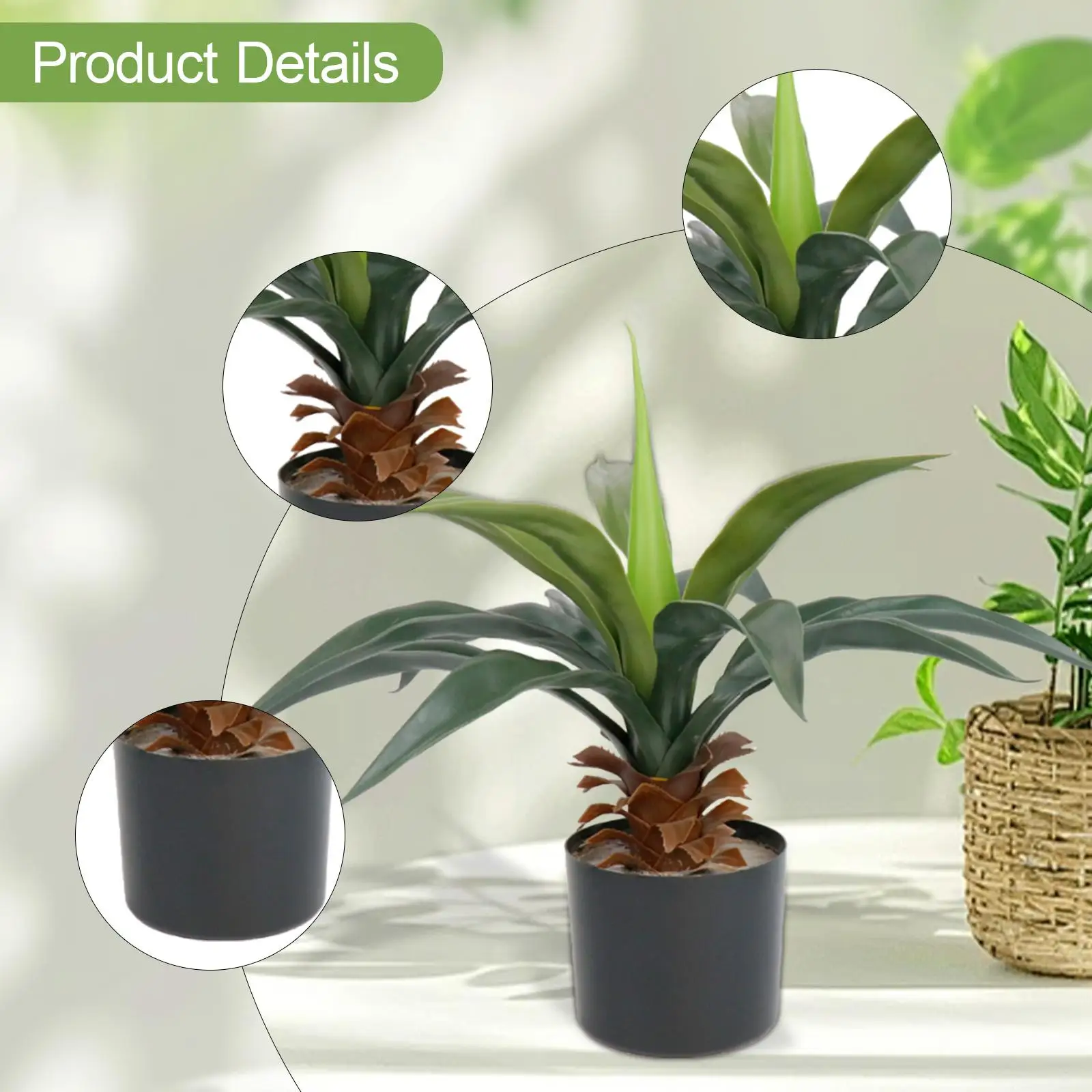 نبات صناعي حديث نابض بالحياة لرف الطاولة في الأماكن المغلقة والخارجية #5