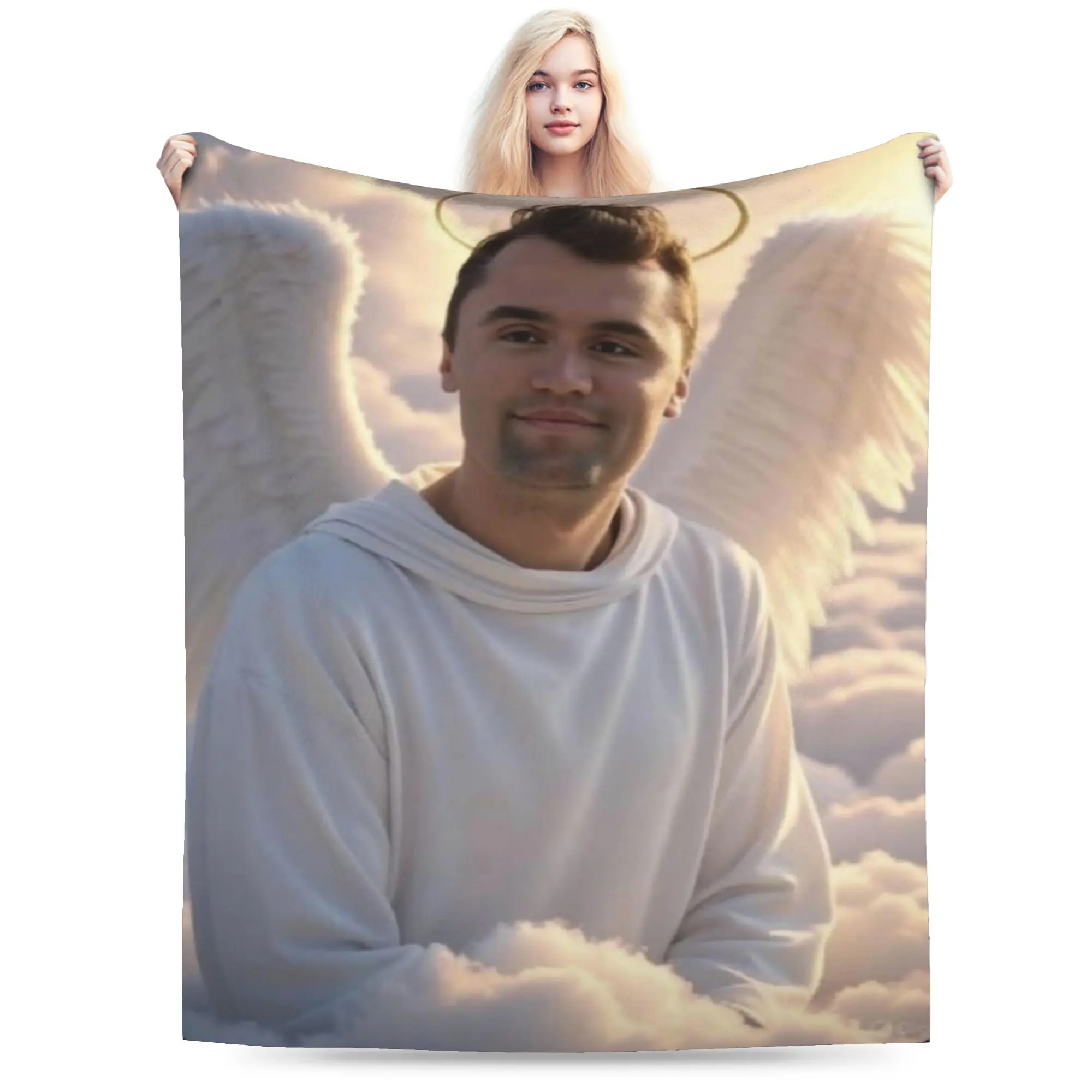 Comfortable Charlie Kirk Angelic Advocate Blanket Accessories Sofa Decorative  Blanket Throw Warm Flannel for Travel