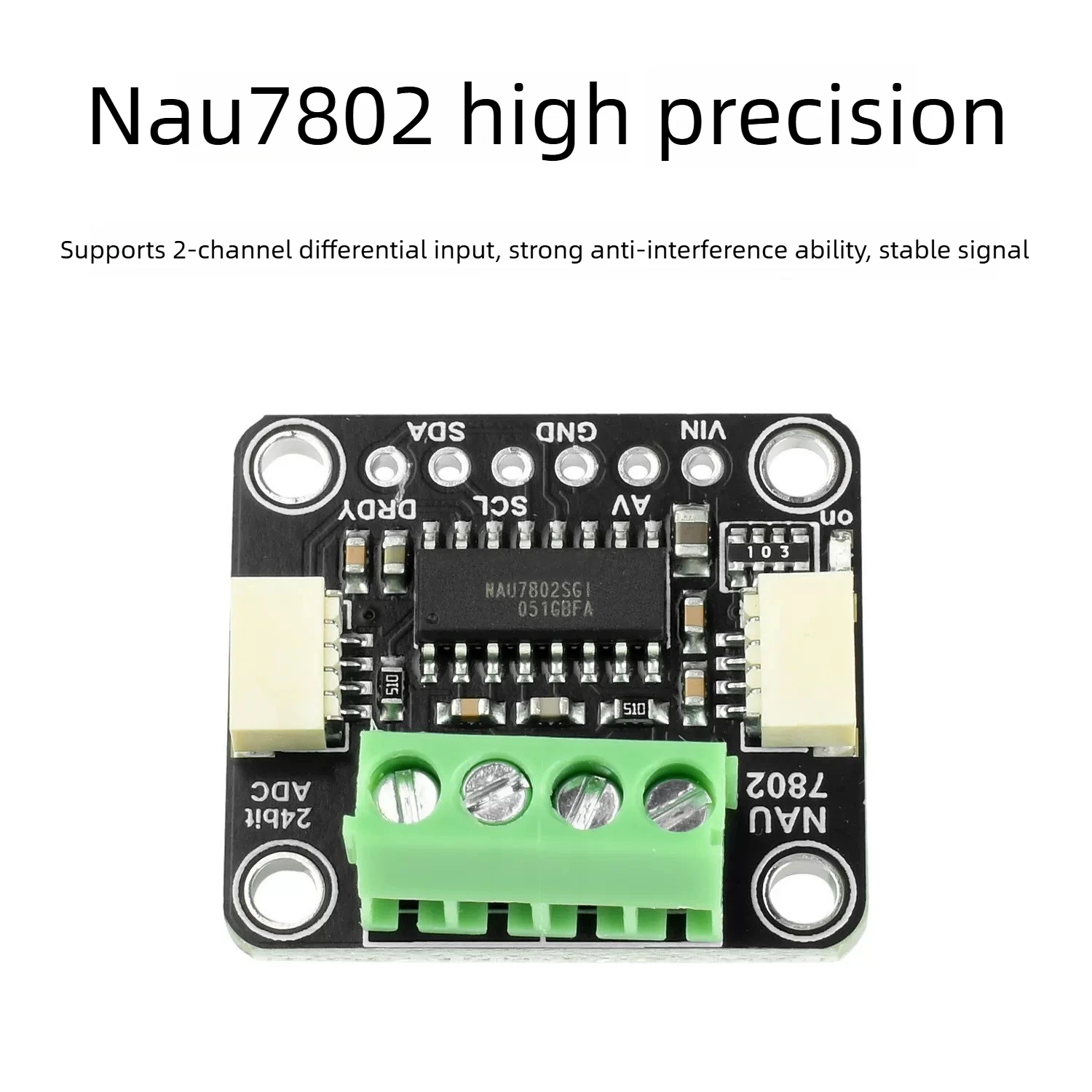 NAU7802 24 Bit ADC Module High Precision Weighing Pressure Sensor Data Converter Compatible with STEMMA QT Qwiic I2C for Arduino