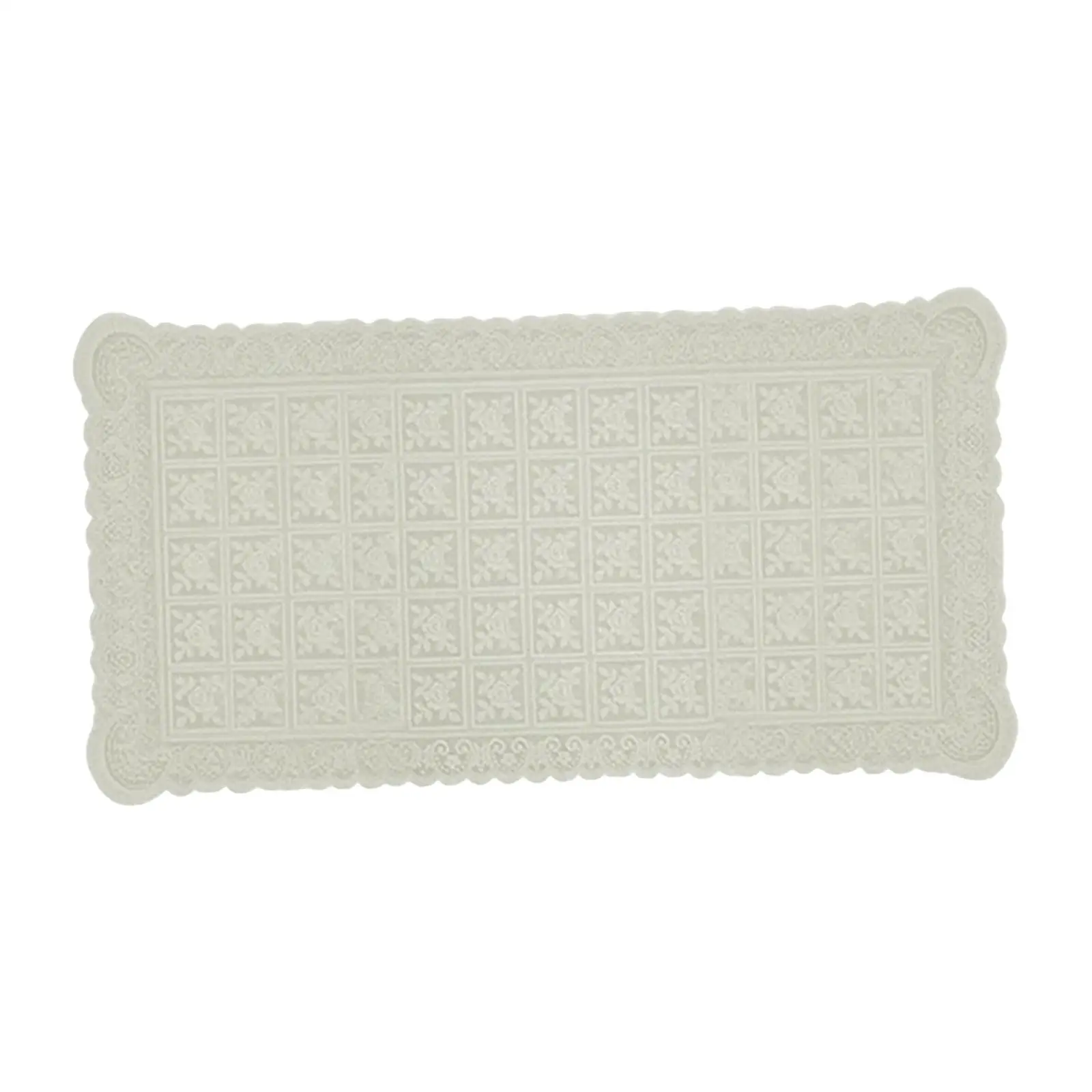 Decorative Rectangular Table Cover Hollow Beige Embroidered Tablecloth Bohemian Home Linen for Reception Tea Party