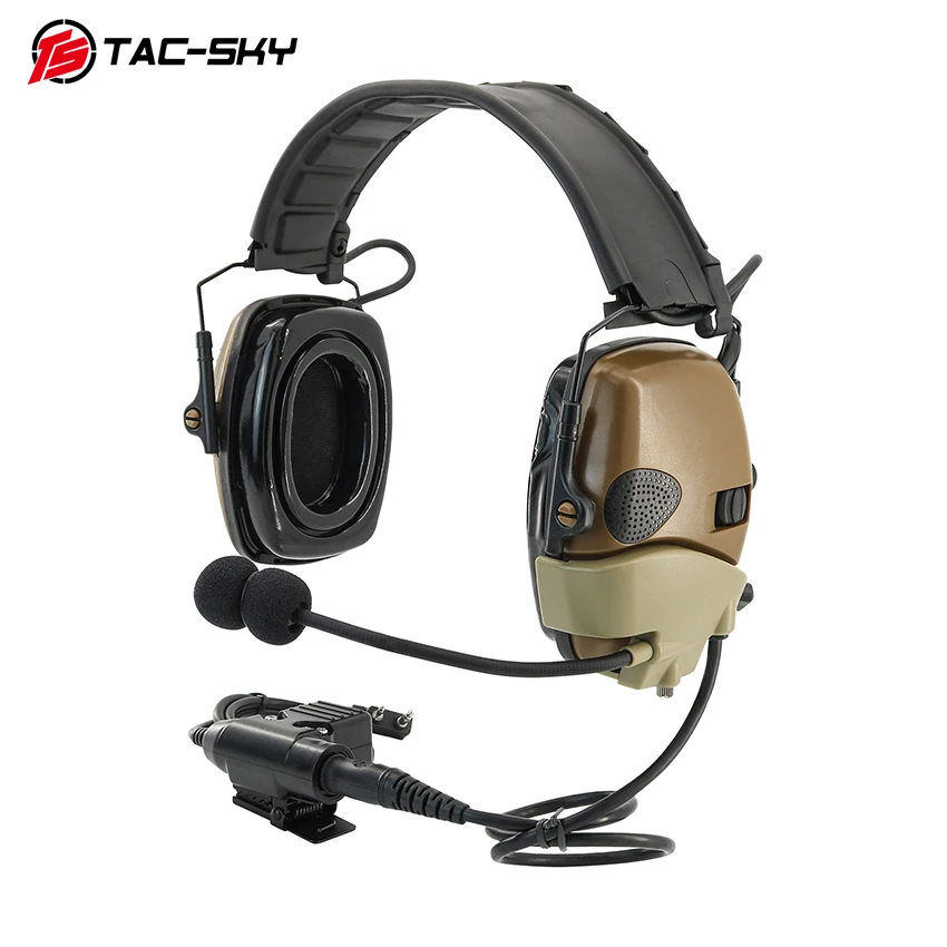 TS TAC-SKY Electronic Hearing Protection Device with New Headband and Gel Ear Cushions, Ideal for Shooting and Hunting.