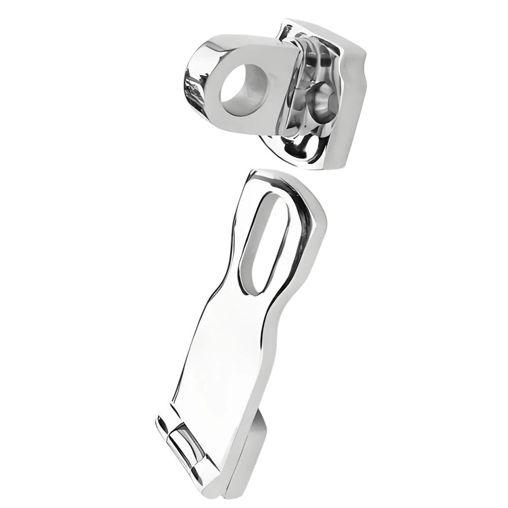 1pc Marine Grade Door Hasp 316 Stainless Steel Heavy Duty Door Hasp With Turning Padlock Eye Mount Marine Cabinet Latches