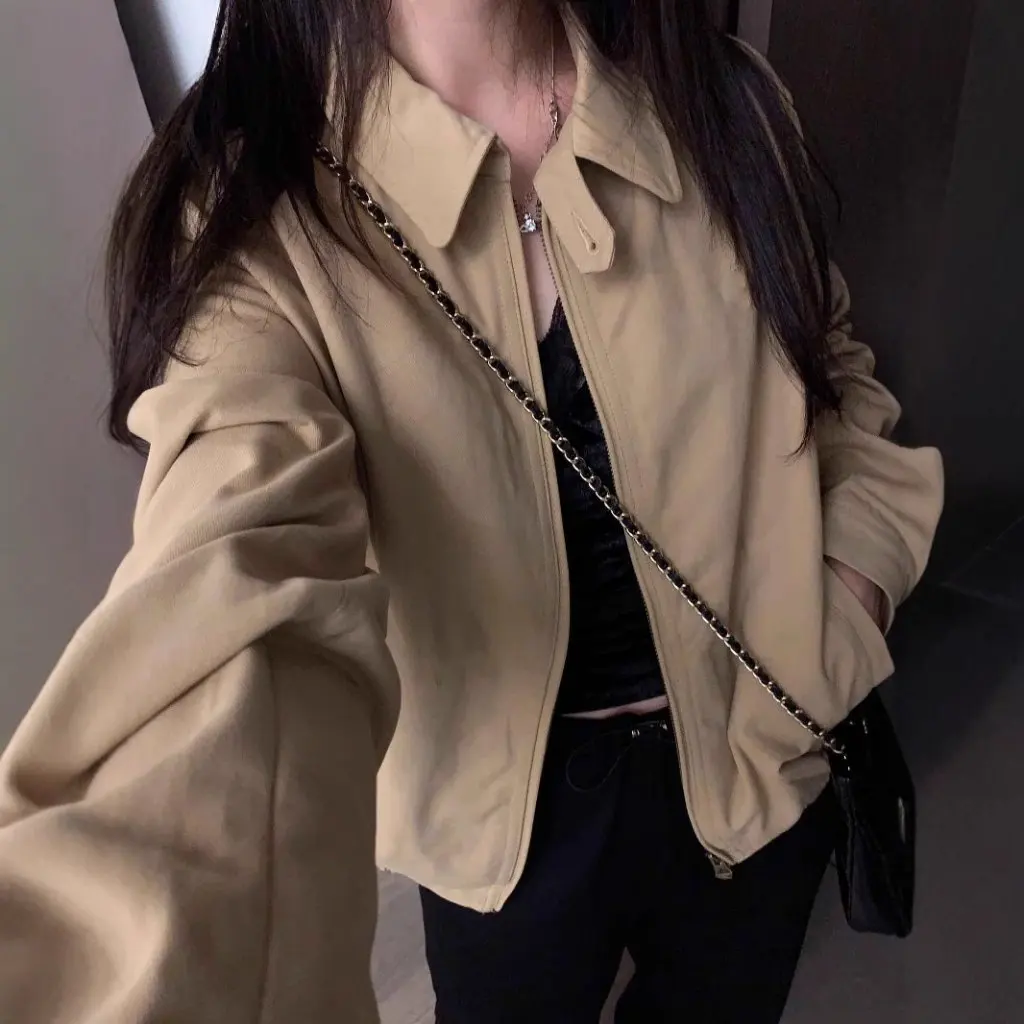 

Women's Pure Cotton Embroidered Jacket RL Ruff Pony Mark Loose Lapel Top for Men Autumn Winter Cadre Outerwear