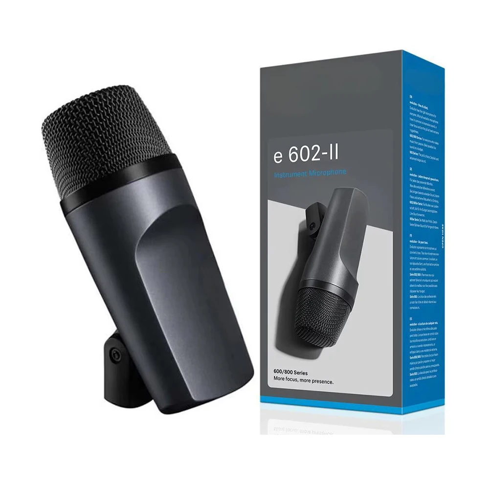 E602-II E602 Professional Cardioid Dynamic Drum Microphone Karaoke Instrument Metal Micrfono Stage Performance Wired Drum Mic