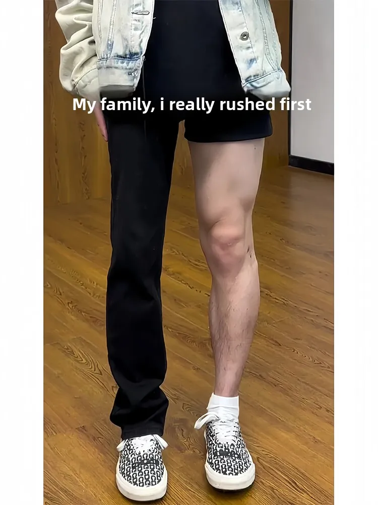 

Мужские джинсы Bla Elastic Le Blade, тонкие прямые брюки High Street, расклешенные брюки с высокой талией, износостойкие джинсовые брюки