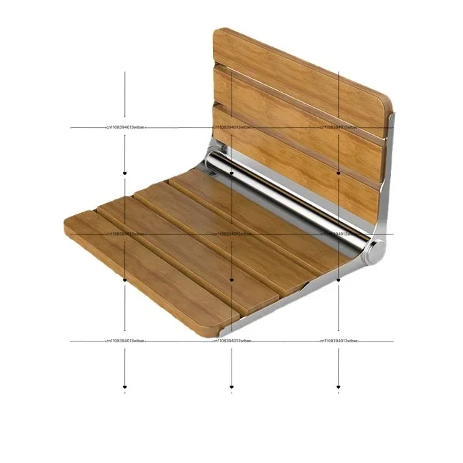 Solid Wood Folding Shower Stool Wall Mounted Bathroom Seat for Elderly and Pregnant Women Space Saving