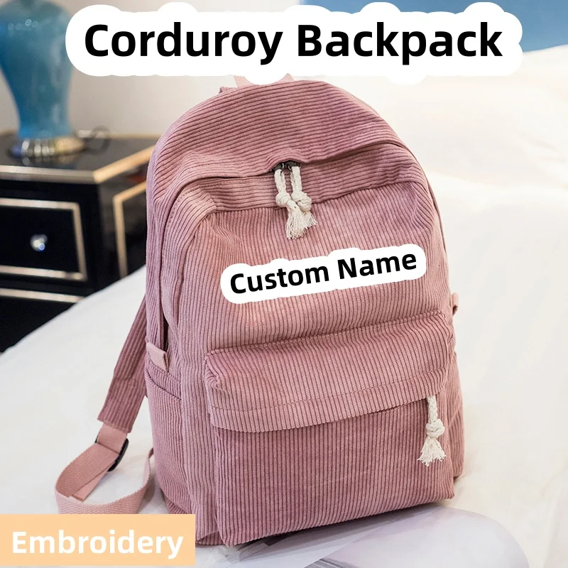 Corduory กระเป๋าเป้สะพายหลังสำหรับเด็กผู้หญิงแบบปักลายมีเอกลักษณ์เฉพาะของผู้หญิงกระเป๋าเป้สะพายหลังเดินทางร้านค้าออกแบบได้ทั้งชายและหญิงแบบคลาสสิคแคมปัส