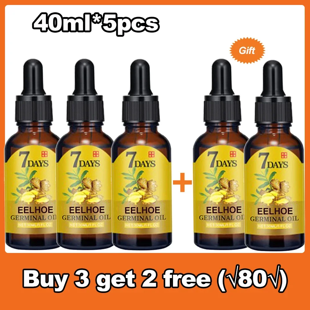 

5pcs Ginger Hair Growth Serum Anti Hair Loss Fast Growing Hair Care Essential Oil Repair Damaged Scalp Treatment For Women Men