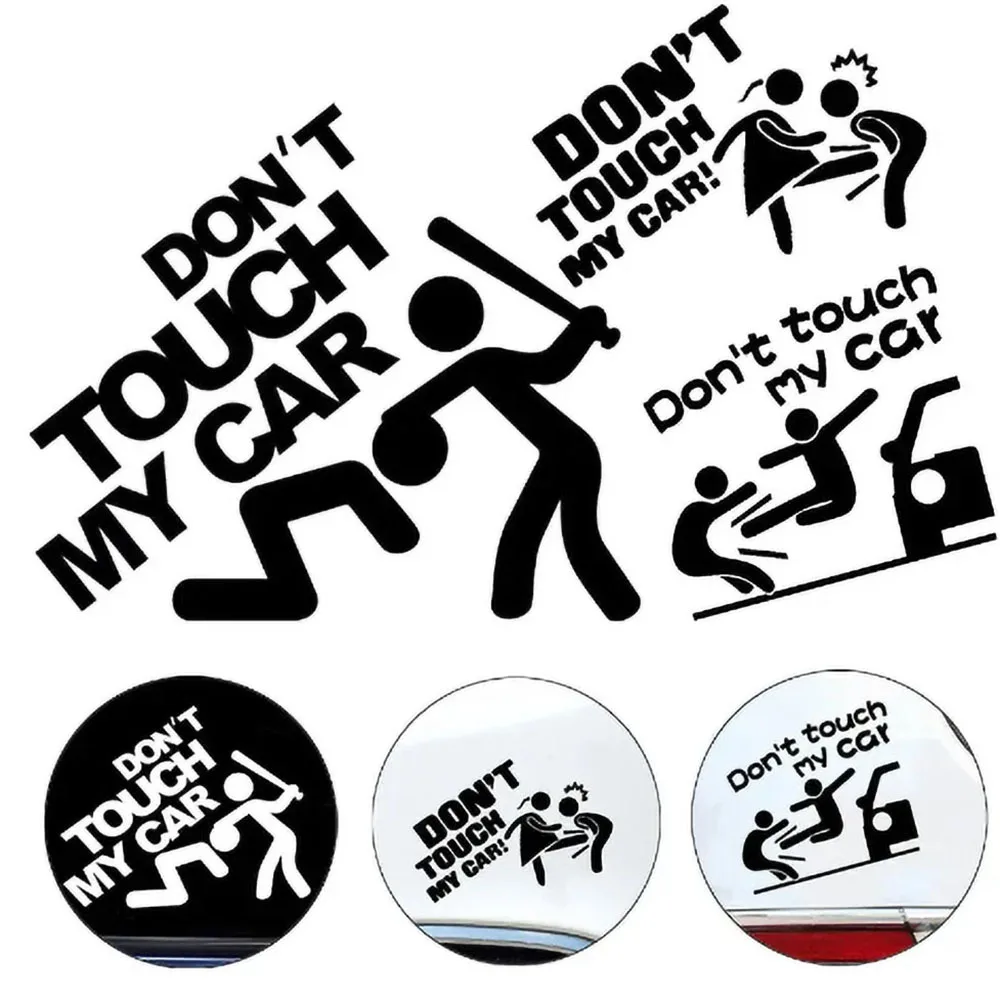 

Creative Funny Sticker DONT TOUCH MY CAR Personalized Reflective Stickers Car Electric Bicycle Motorcycle Decal Decorative