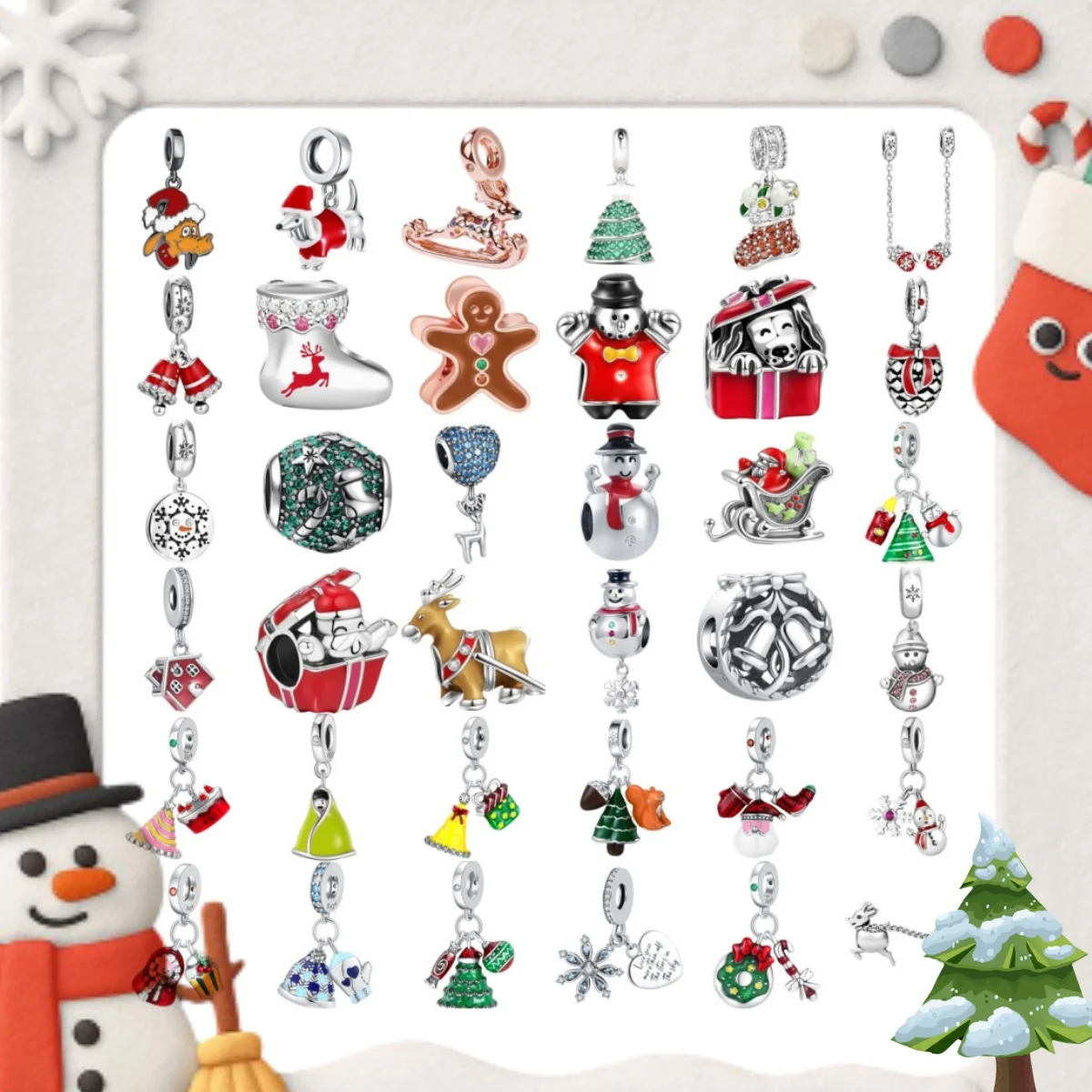 2026 New 925 Sterling Silver Christmas Charms Xmas Boot Bell Gift Box Beads Fit Bracelet Women DIY Holiday Jewelry Gift