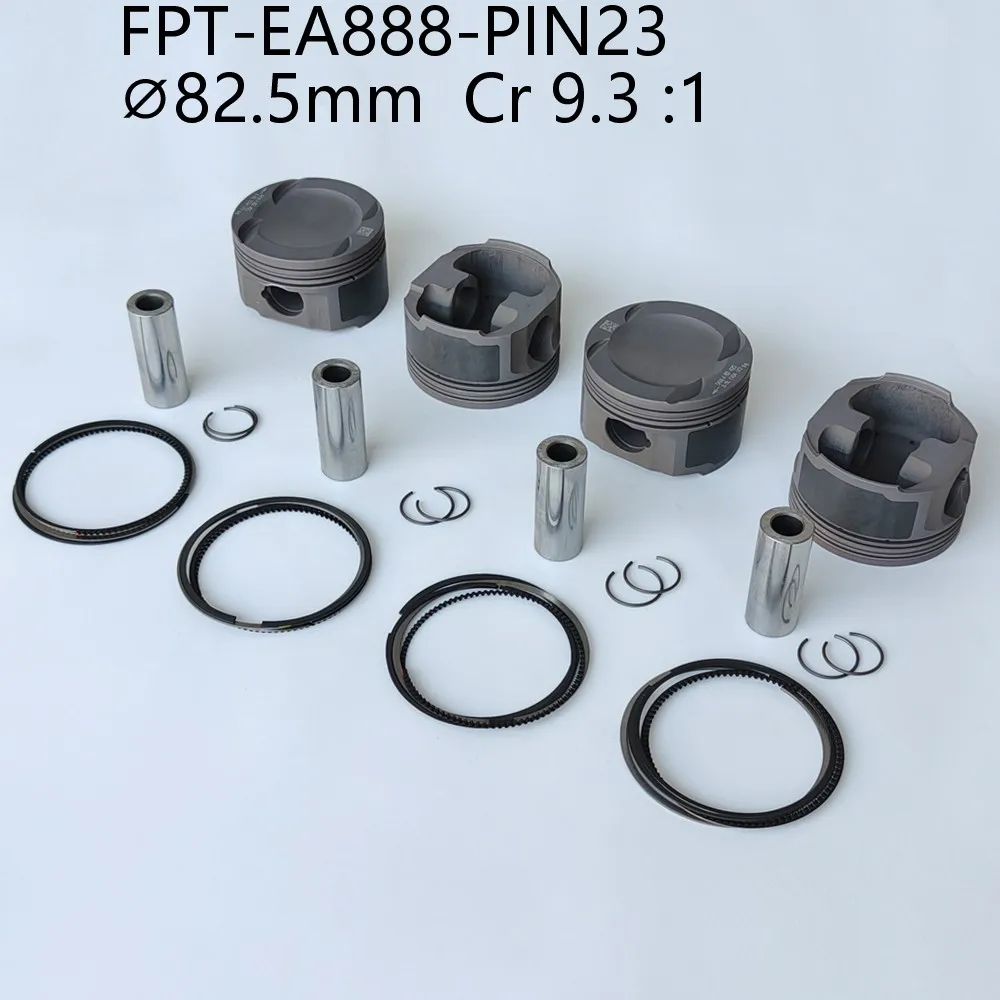 High Power-output Coated Forged 4032 Piston Kit Set 82.5mm Cr 9.3 Pin 23mm for VW EA888 Performance Use