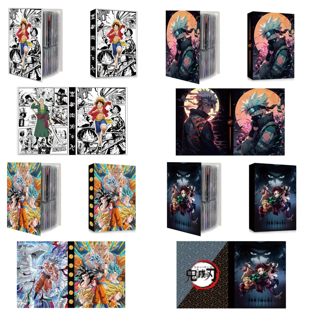 240PCS Dragon Ball ONE PIECE Demon Slayer NARUTO Card Album Map Letter Folder Binder Notebook Game Card Collection Gift Toy