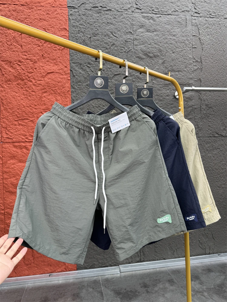 

Men's Summer Faion Pure Color Cool Feeling Casual orts Breathable Comfortable Five-Quarter Pants High Value Low Cost