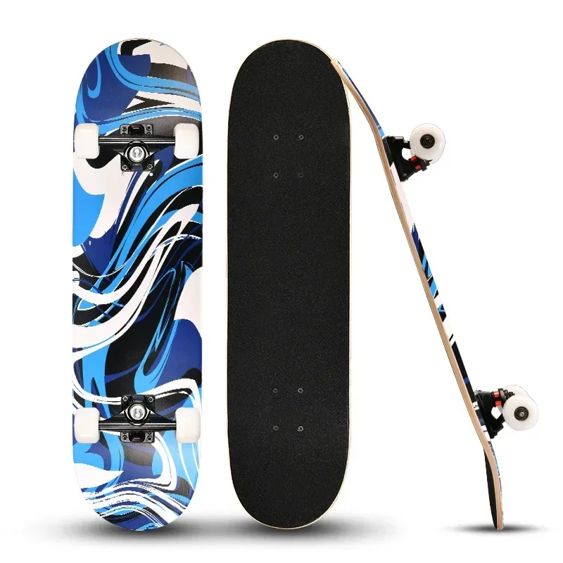 

New skateboard, adolescent adult four-wheel double warp beginner concave board, children's maple action skateboard