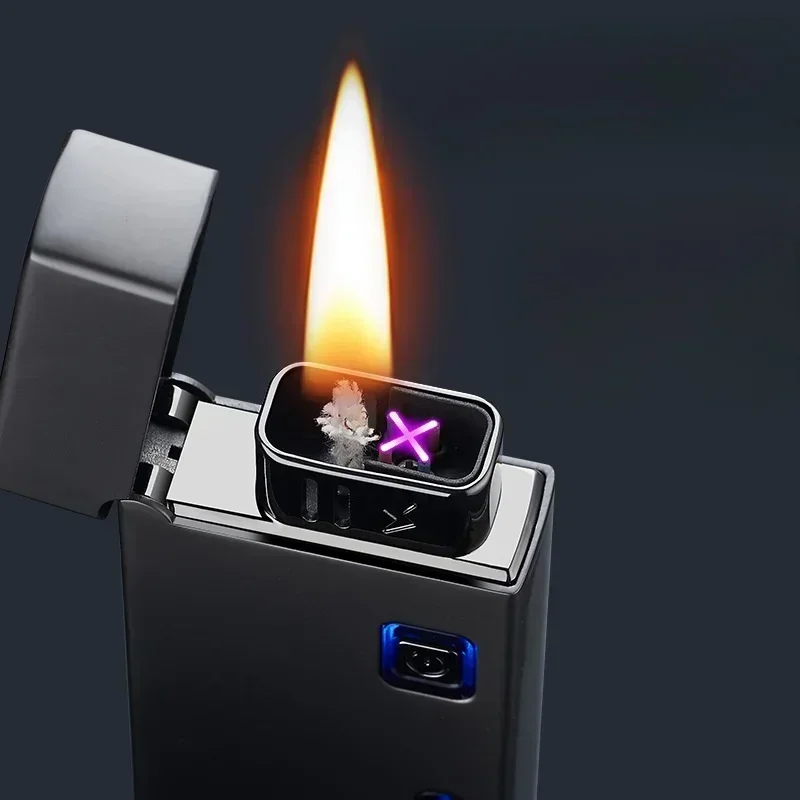 Intelligent Voice Control Ignition Windproof Kerosene Lighter Creative 5 Ignition Methods Power Display Type-C Electric Lighters
